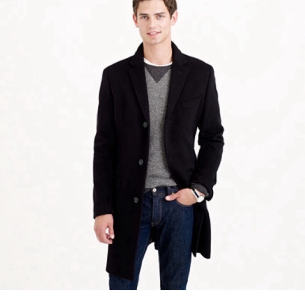 J.Crew Black Wool Cashmere Mayfair Topcoat